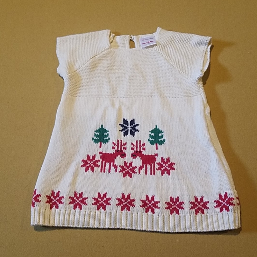 Hanna Anderson cream knit dress 3-6mo